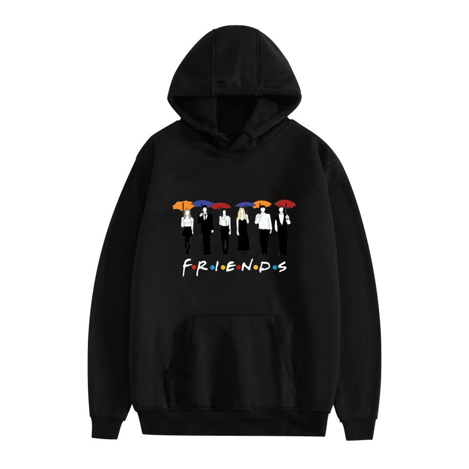 Trendy Friends Print Casual Pullover Hoodie