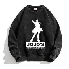 Trendy Unisex JOJO Washed Round Neck Sweatshirt