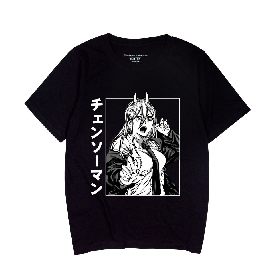 Women's Anime Graffiti Round Neck T-shirt