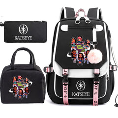 Katseye Print Backpack Pencil Case Lunch Bag Three-piece