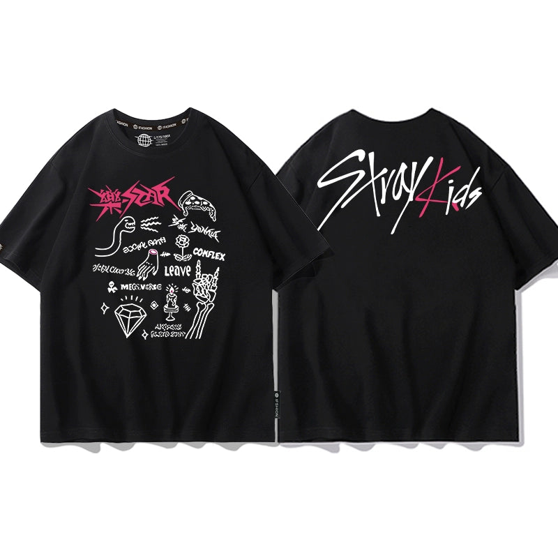 Women's Kpop Graphic Short-sleeved T-shirt