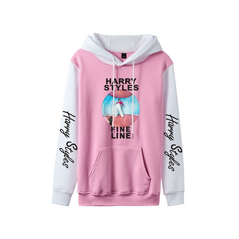 Women's Harry Printed Color Block Loose Hoodie