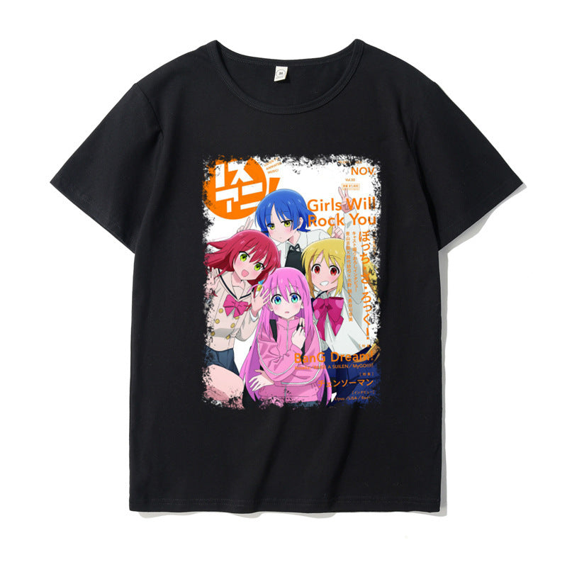 Bocchi Anime Cos Short Sleeve T-Shirt