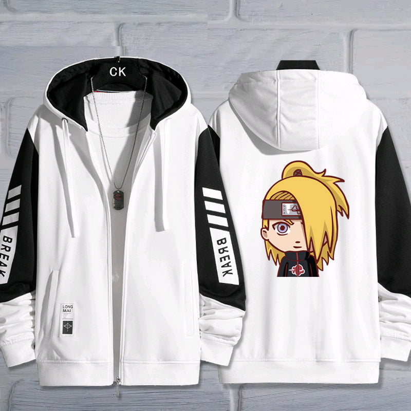 Trendy Anime Cartoon Zip Up Hooded Jacket