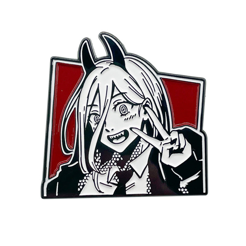 Comic Style Brooch Metal Badge