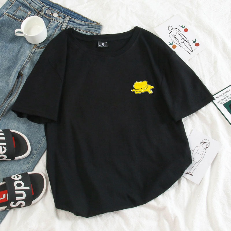 Lovely BUTTER Short Sleeve Pullover Crew Neck T-Shirt