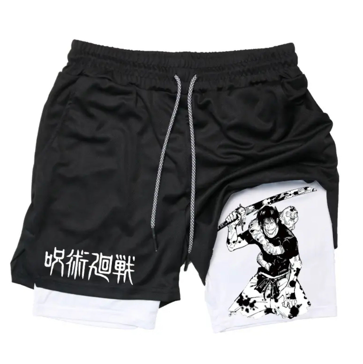 Casual Men's Fitness Anime Beach Shorts