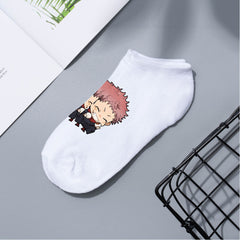 Casual Anime Cotton Breathable Boat Socks