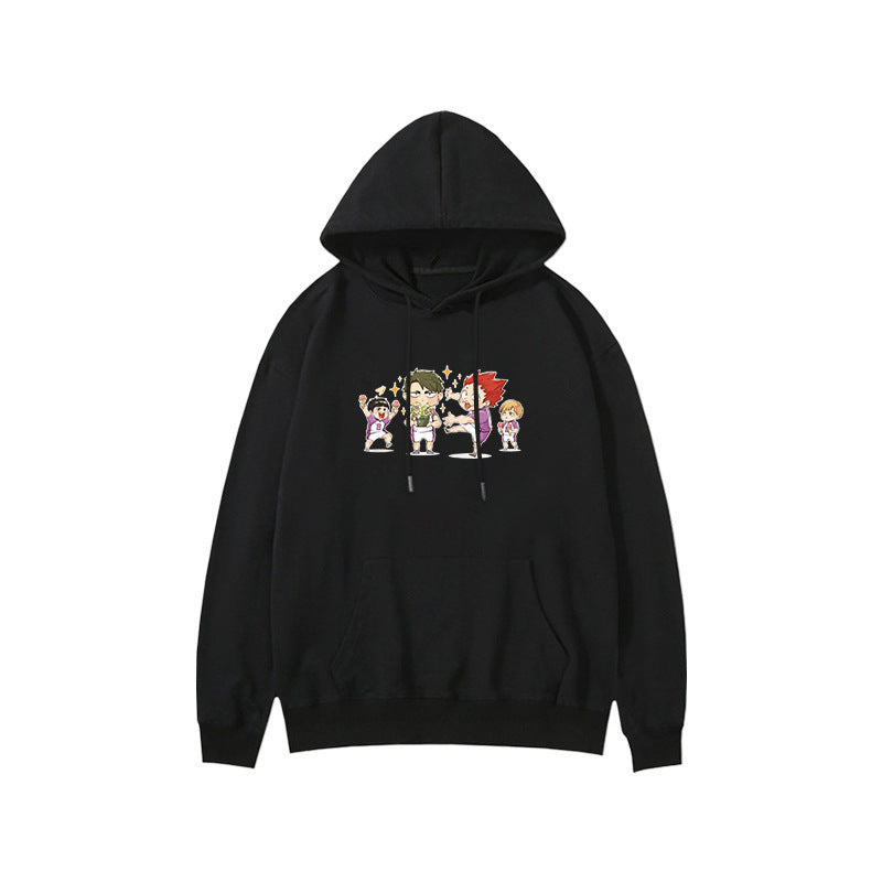 Unisex Nekoma Kageyama Letter Print Cotton Hoodie