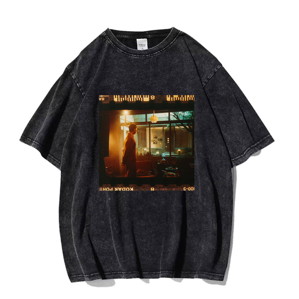 Unisex RM Kpop Poster Graphic Washed T-shirt