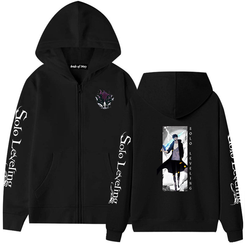 Unisex Anime Printed Loose Zipper Hoodie
