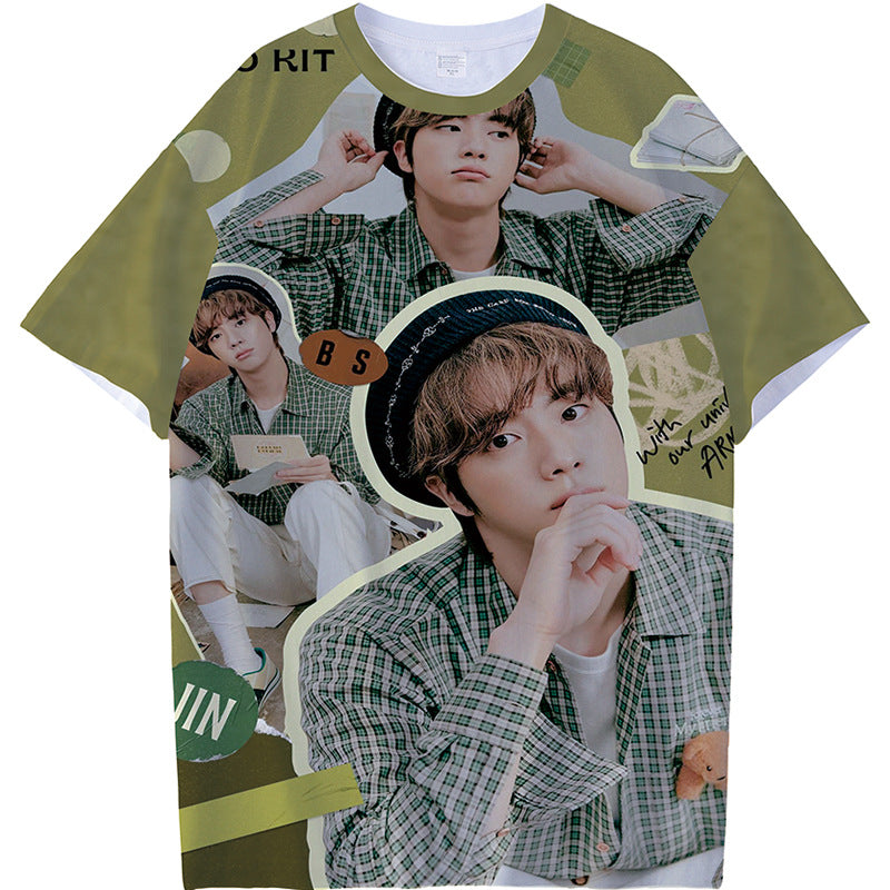 KPOP Graphic Digital Print Short Sleeve T-Shirt