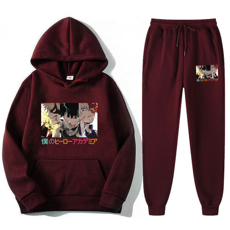 Unisex Casual Anime Graphic Sports Hoodie Pants Suit