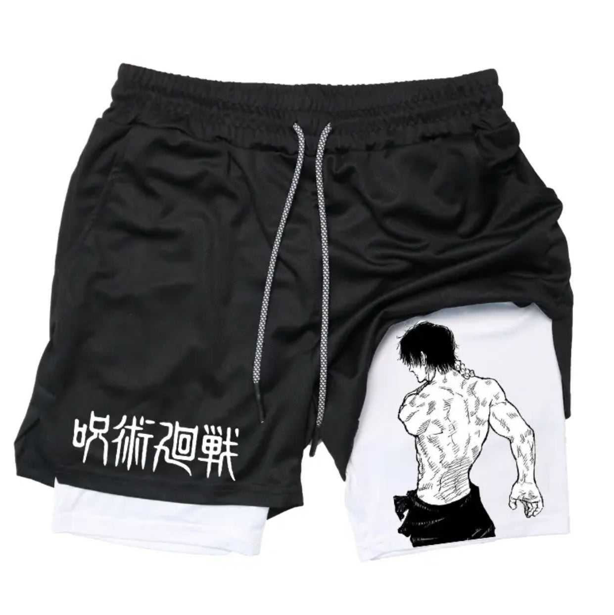 Anime Printed Double-layer Fitness Casual Shorts