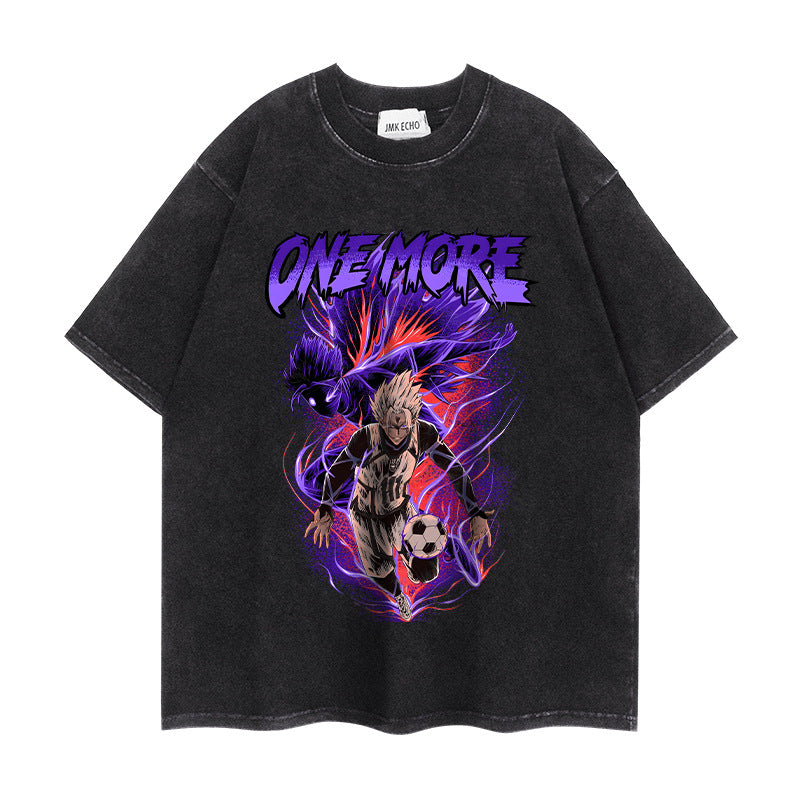Vintage Anime Washed Short-sleeved T-shirt
