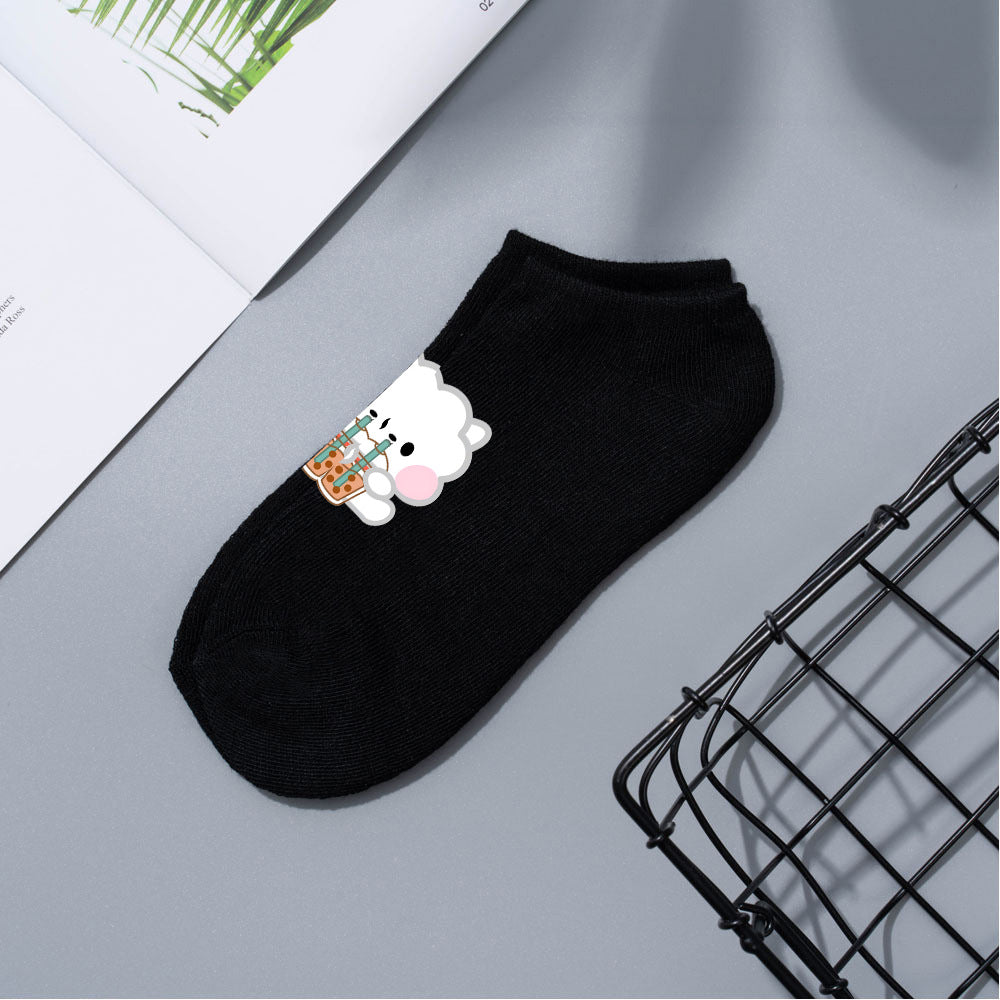 Cute Bts Multi-color Short Boat Socks