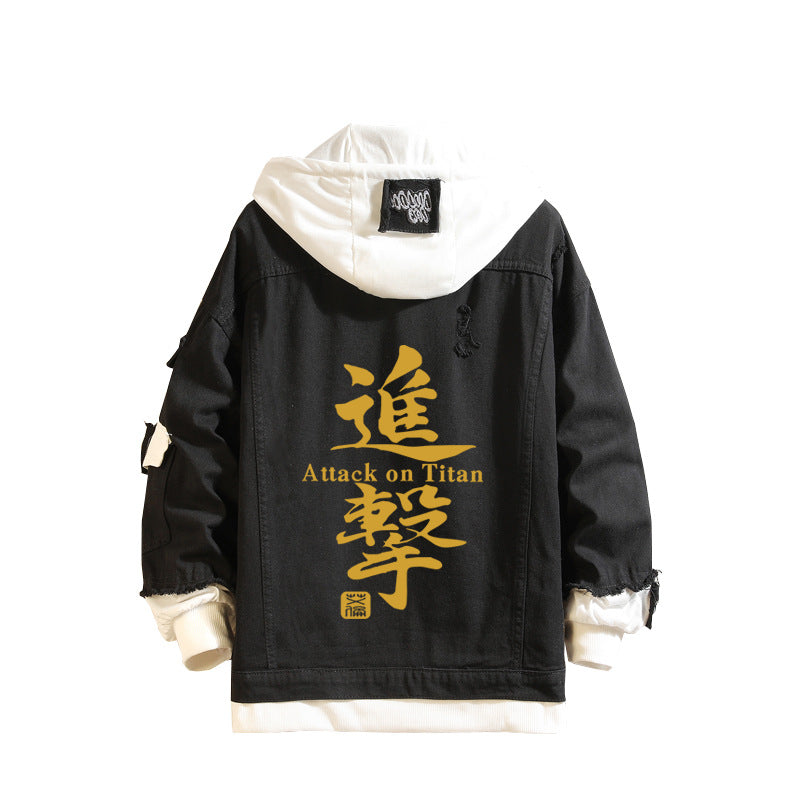 Unisex Wings of Freedom Anime Denim Jacket