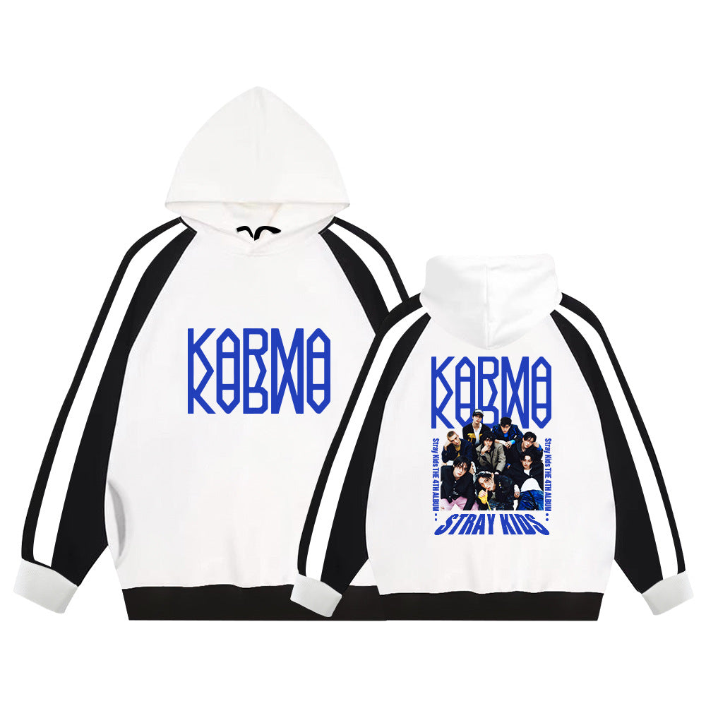 Unisex Kpop Album Fleece Color Block Hoodie
