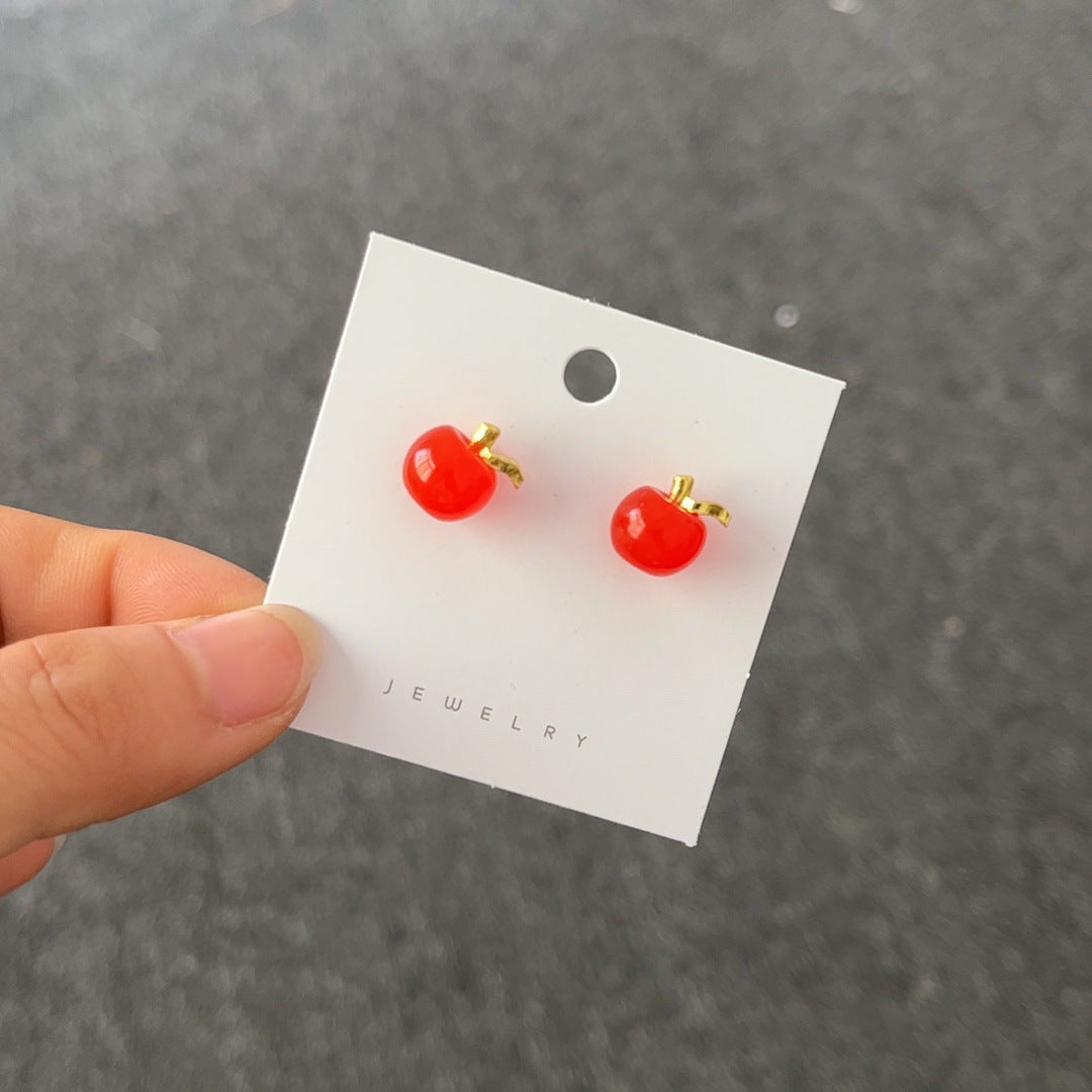 Cherry Apple Stud Earrings