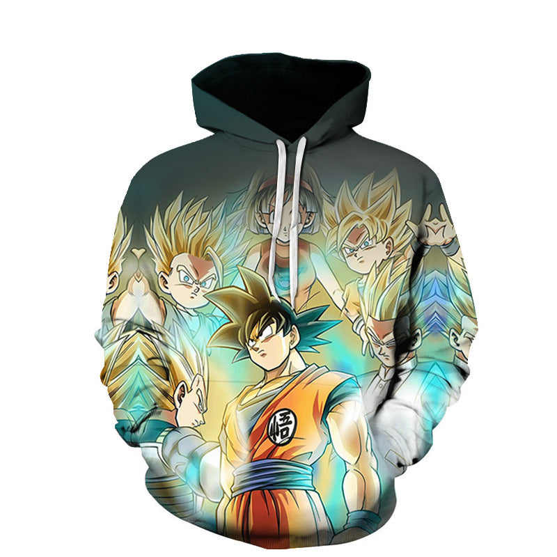 Casual Anime Digital Print Pullover Hoodie