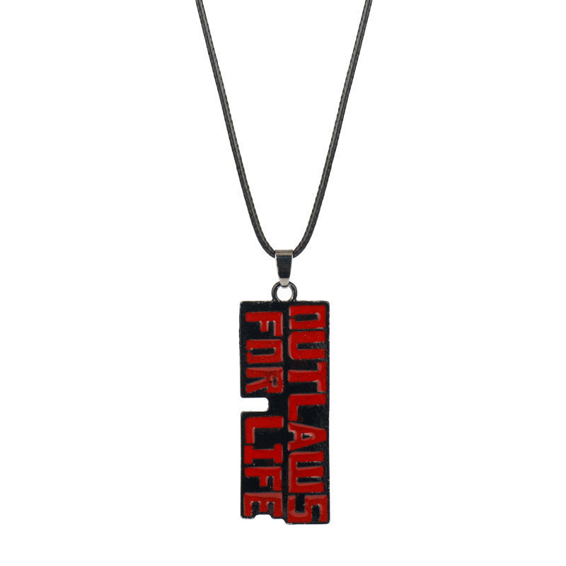 Game Pistol Model Keychain Necklace