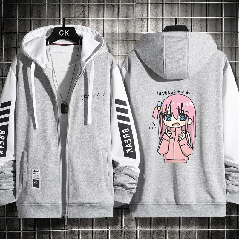 Unisex Cute Anime Cos Zipper Hooded Jacket