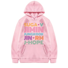 Casual SUGA JIMIN Printed Pullover Hoodie