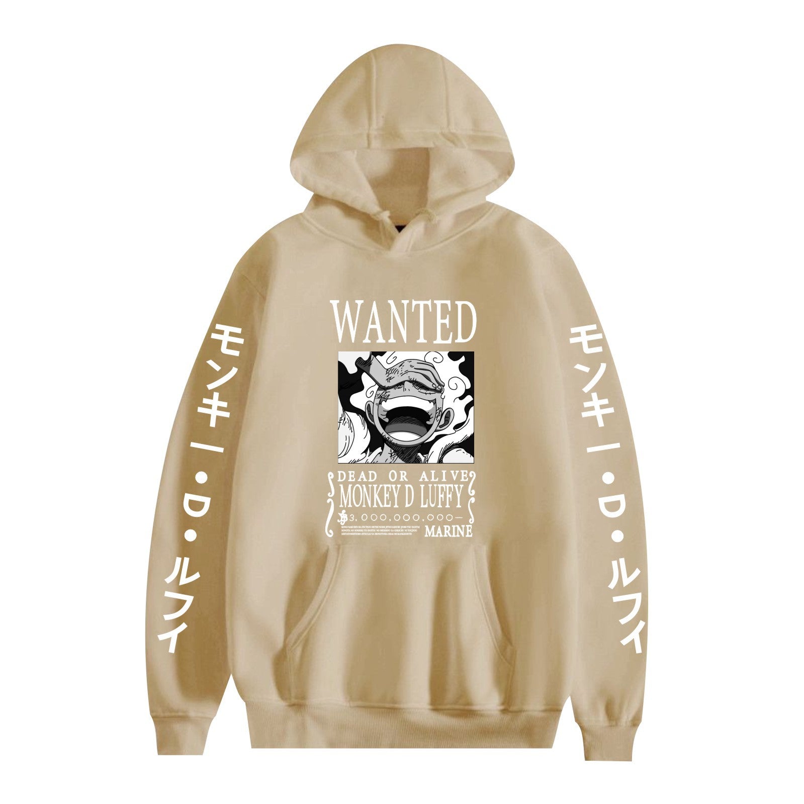 Unisex Luffy Wanted Printed Casual Hoodie