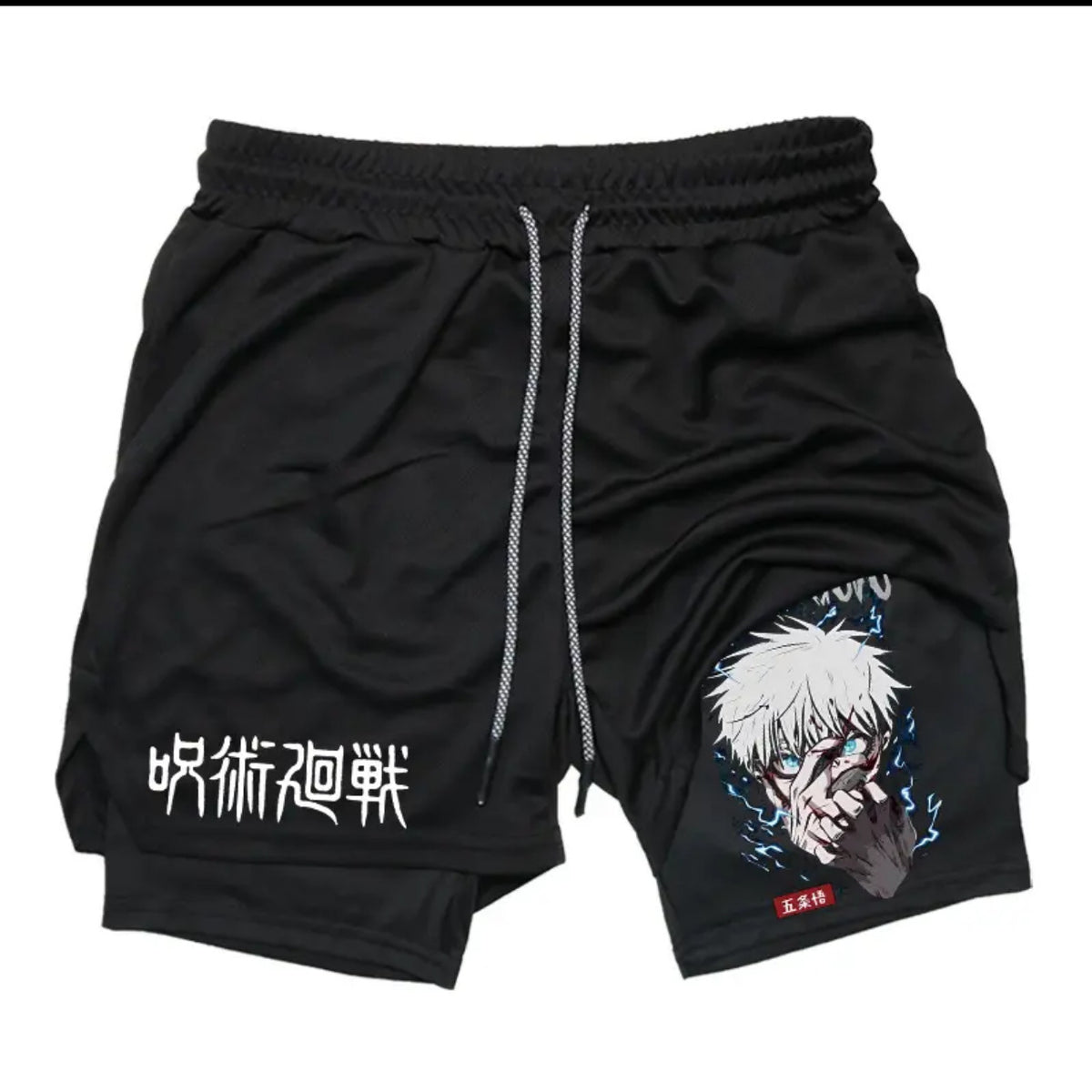 Anime Printed Double-layer Fitness Casual Shorts