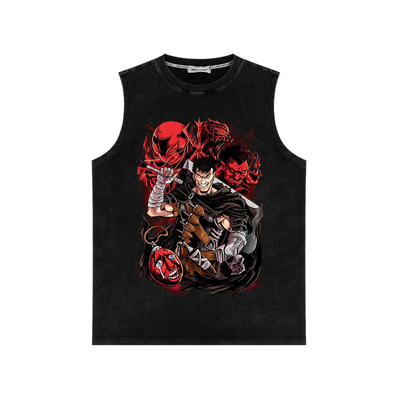 Retro Men's Anime Loose Sleeveless Vest