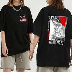 Unisex Anime Baki Printed Short-sleeved T-shirt