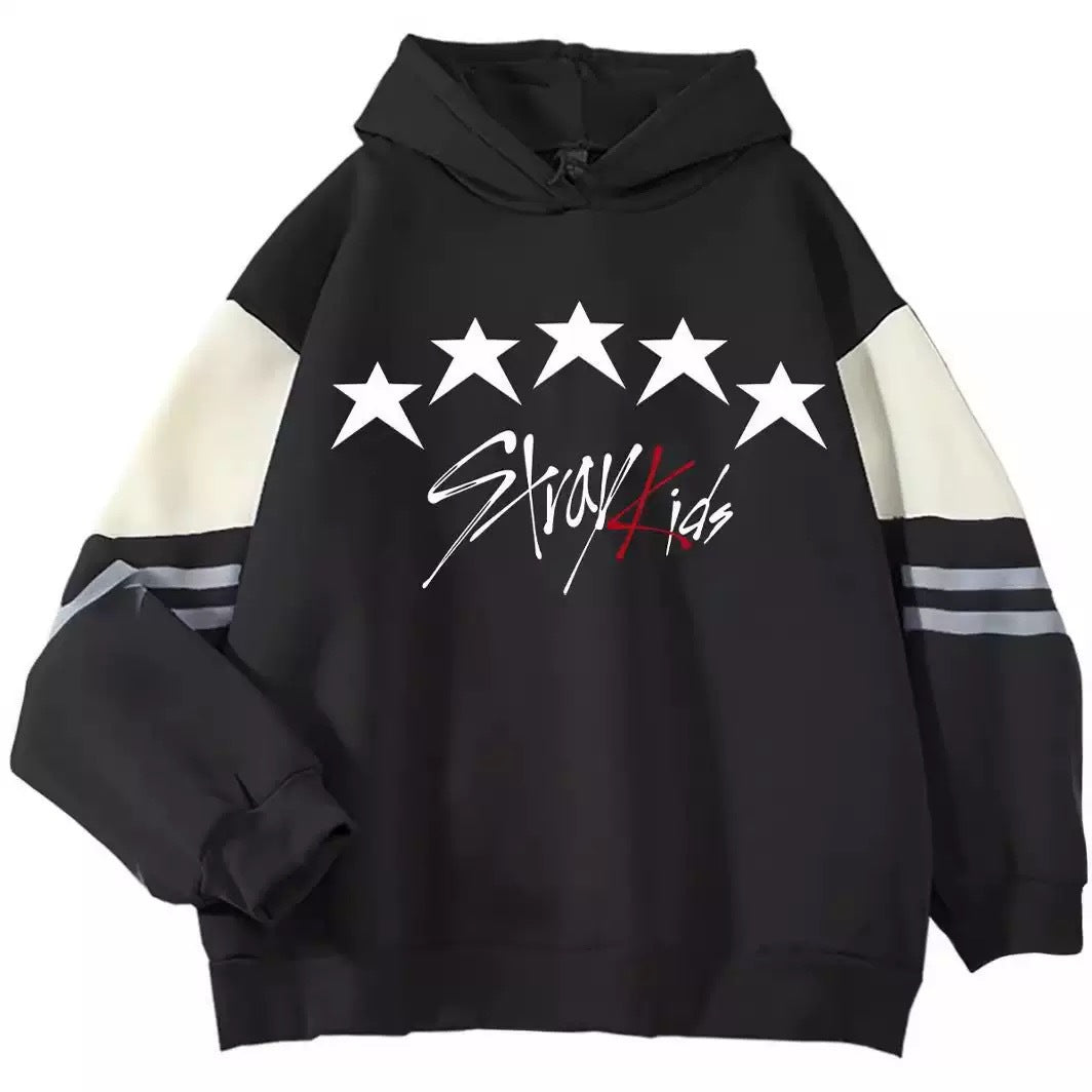 Casual SKZ Graphic Sports Color Block Hoodie