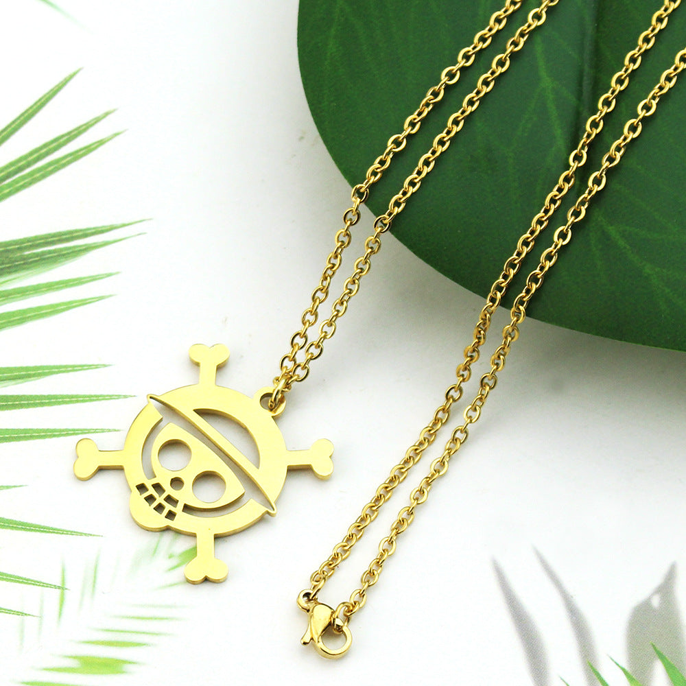 Luffy Pirate Group Flag Logo Necklace