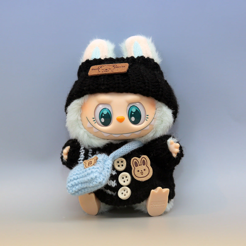 Knitted Sweater Hat Bag Doll Replacement Clothes Set