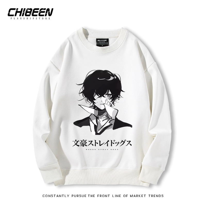 Casual Anime Printed Crew Neck Sweatshirt