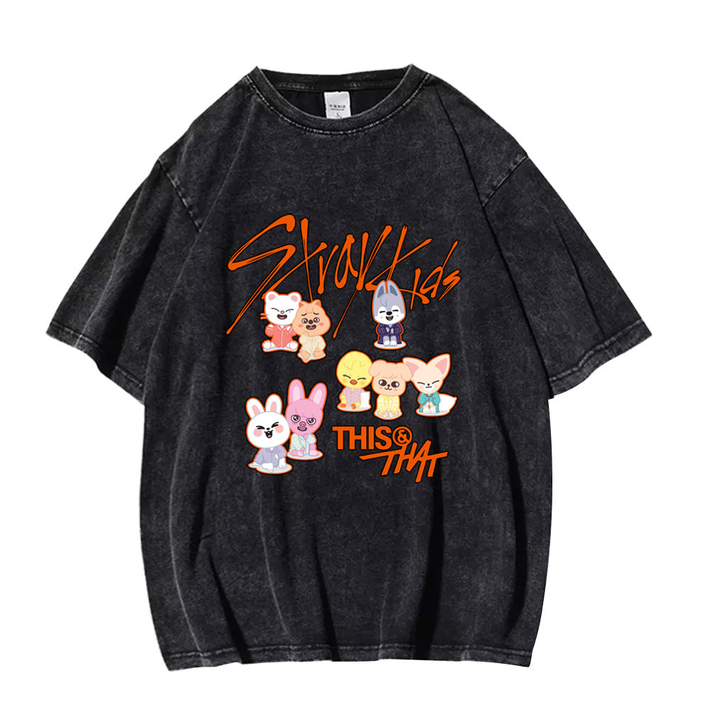 SKZ THIS & THAT Printed Cotton Washed T-shirt
