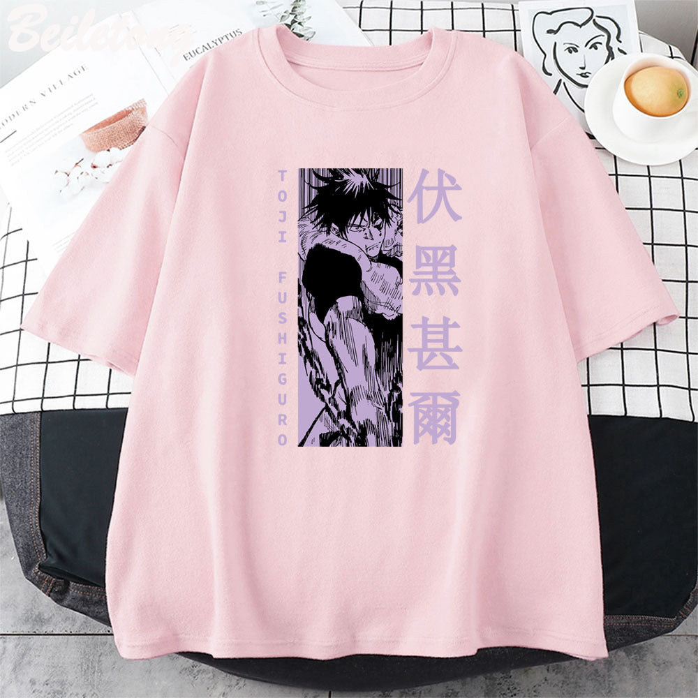 Unisex Toji Fushiguro Printed Crew Neck Tee