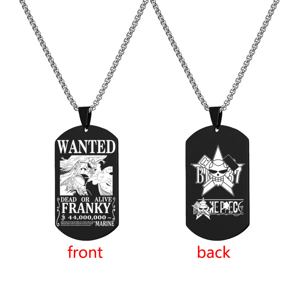 Luffy Wanted Double-sided Dog Tag Necklace