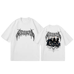 Kpop Poster Logo Printed Short Sleeve Top