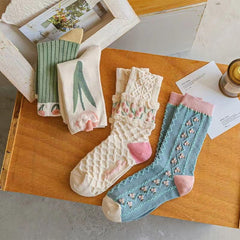 Tulip Flower Socks