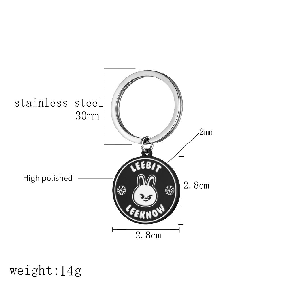 Cartoon KPOP Stainless Steel Engraved Keychain