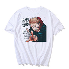 Men's Anime Printed Loose Crew Neck T-shirt