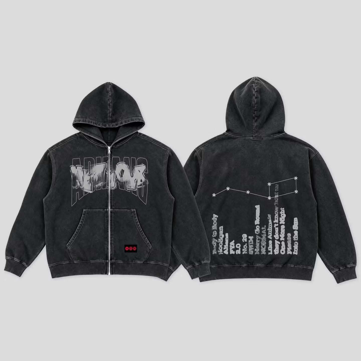 Arirang Tour Print Cotton Washed Zip-Up Hoodie