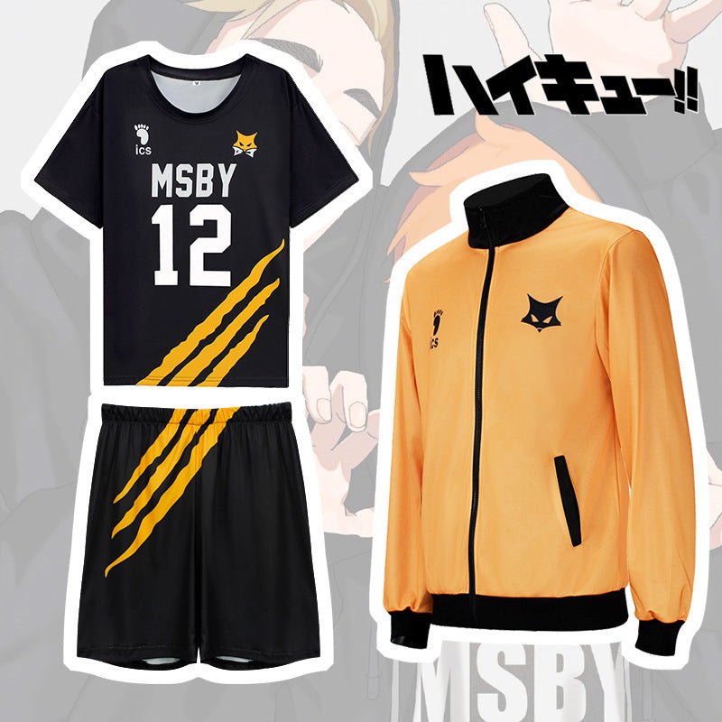 Unisex Msby Cos Jacket Short Sleeve Team Uniform Three-piece Set