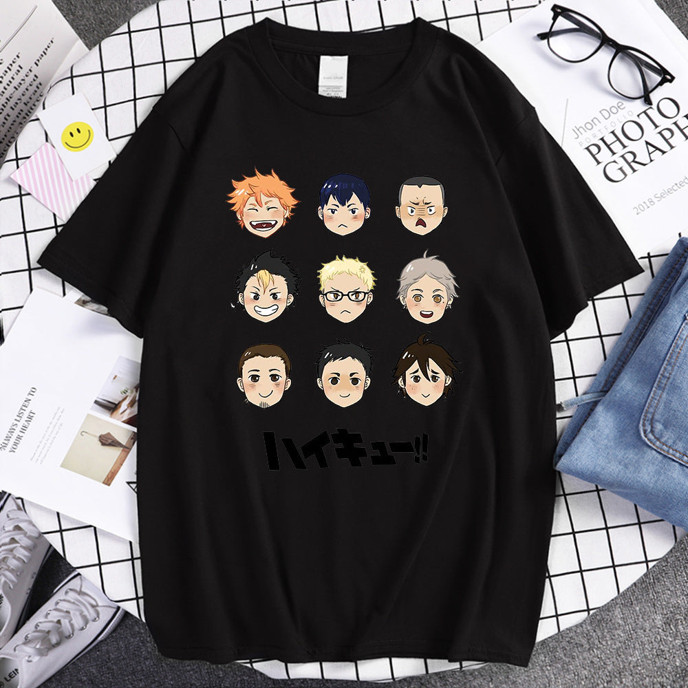 Unisex Anime Printed Loose Cotton T-shirt