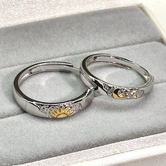 Chic Sun Moon Couple Ring