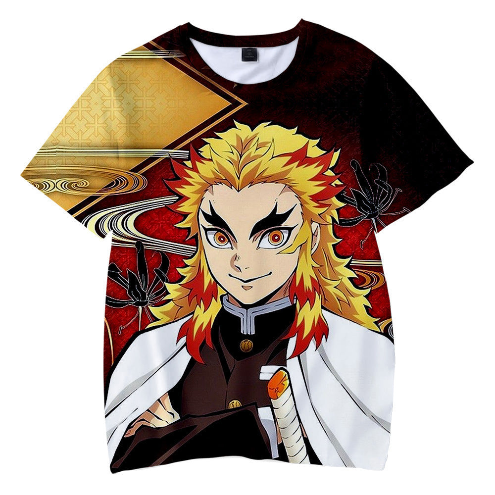 Unisex Anime Digital Print Short-sleeved T-shirt