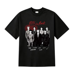 BANGTAN IS BACK Printed Cotton Short-sleeved T-shirt