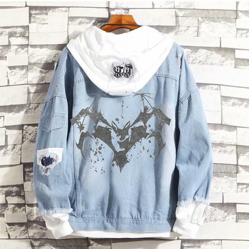 EN- World Tour LOGO Hooded Denim Jacket