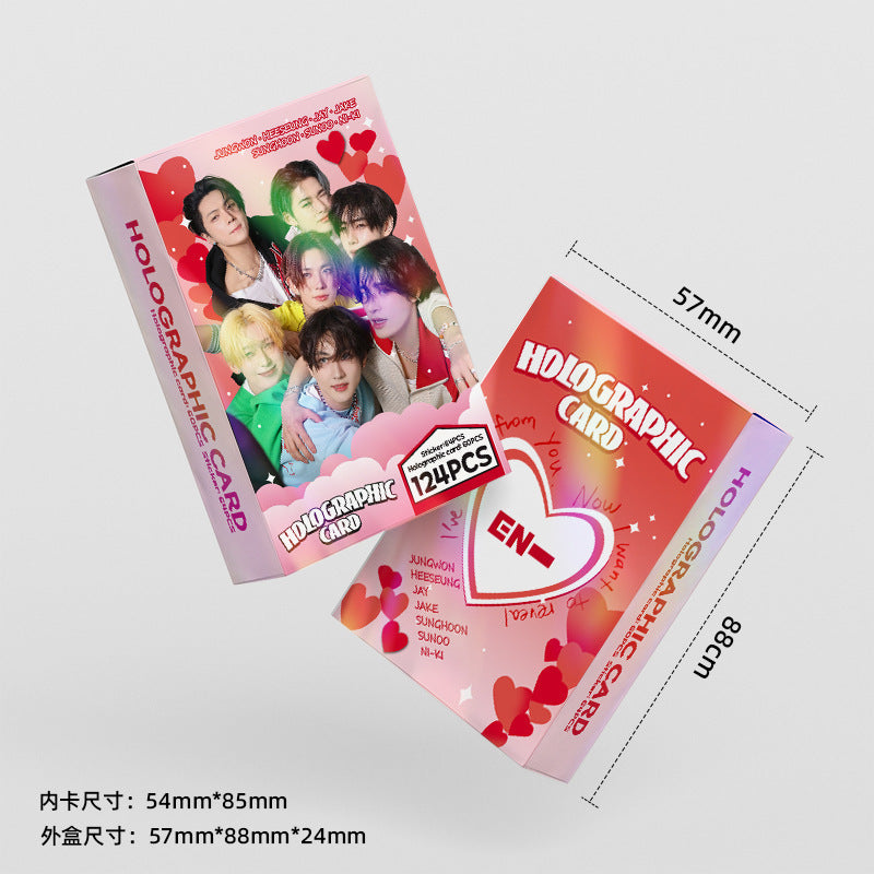 124pcs KPOP Holographic Cards